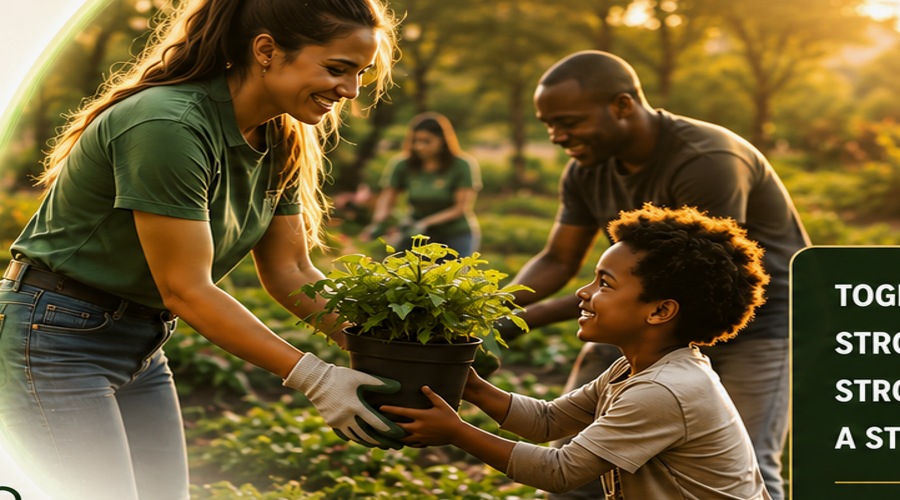 People working together in their community