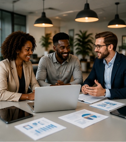 People collaborating on business and finance